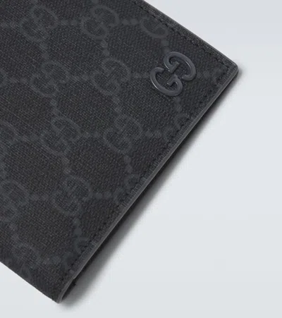 Gucci Gg Bi-fold Wallet With Grey Interior In Black