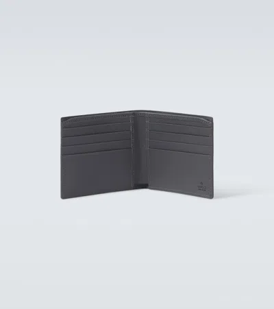 Gucci Gg Bi-fold Wallet With Grey Interior In Black