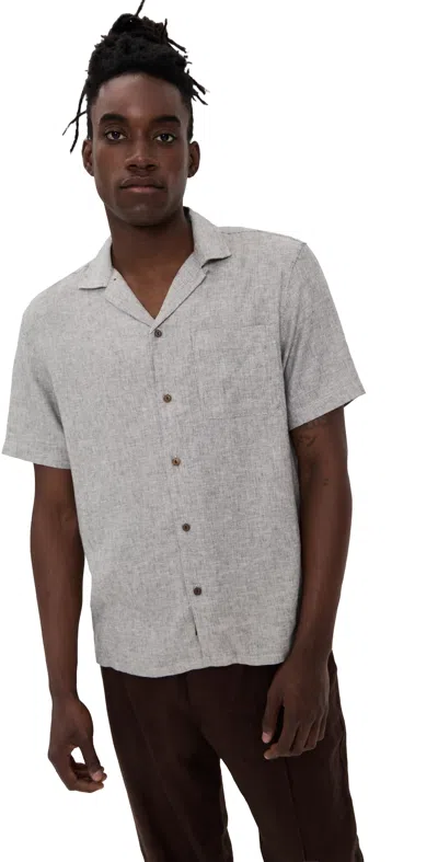 Faherty Short-sleeve Breeze Camp Shirt In Gray