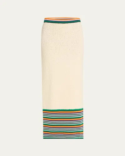 Christopher John Rogers Stripe Boucle Knit Pencil Skirt