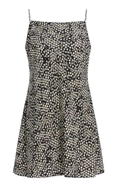 Matteau Exclusive Square Silk Mini Slip Dress In Black