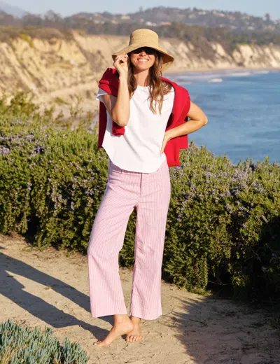 Frank & Eileen Wexford Trouser In Red Stripe