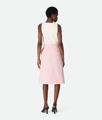 Bottega Veneta Wrap Skirt In Cotton With Asymmetric Hem In Pink