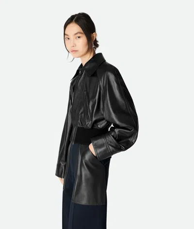 Bottega Veneta Short Lamb Leather Bomber Jacket