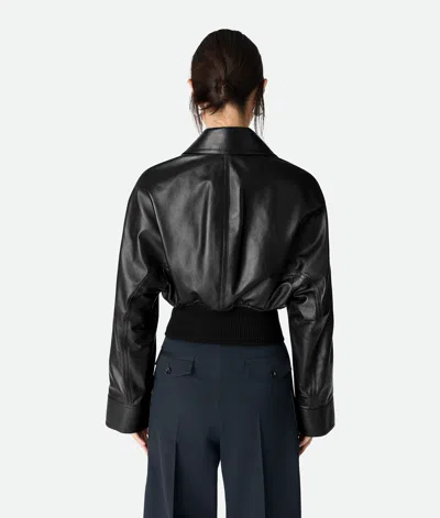Bottega Veneta Short Lamb Leather Bomber Jacket