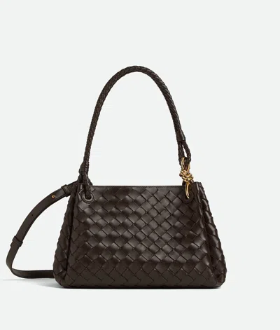 Bottega Veneta Small Parachute Intrecciato Leather Shoulder Bag In Brown