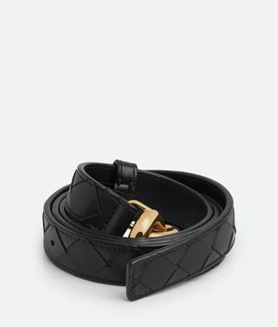 Bottega Veneta Cinturon Intr Negro Heb Nudo Dorado In Black