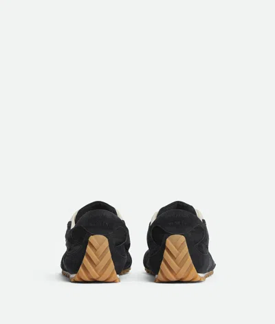 Bottega Veneta Black Suede And Nylon Orbit Flash Sneakers In Blue