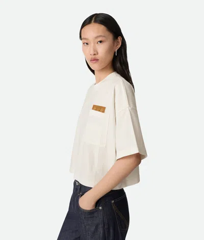 Bottega Veneta Pocket Detail Crew Neck Short Sleeve Top In White