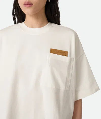 Bottega Veneta Pocket Detail Crew Neck Short Sleeve Top In White