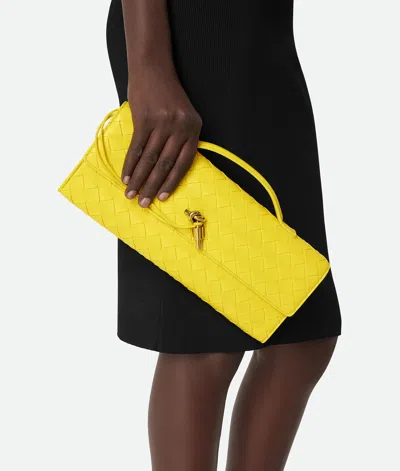 Bottega Veneta Long Andiamo Clutch Bag With Handle In Yellow