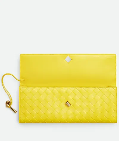 Bottega Veneta Long Andiamo Clutch Bag With Handle In Yellow