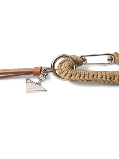 Prada Leather Bag Charm In Brown