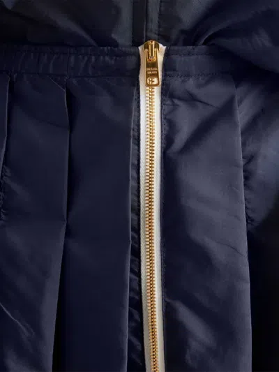 Prada Womens Blue Re Nylon Zip-up Pleated Woven Mini Skirt