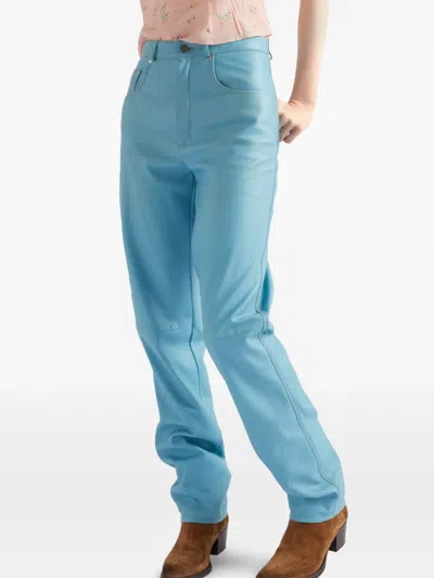 Prada Five-pocket Nappa Leather Pants