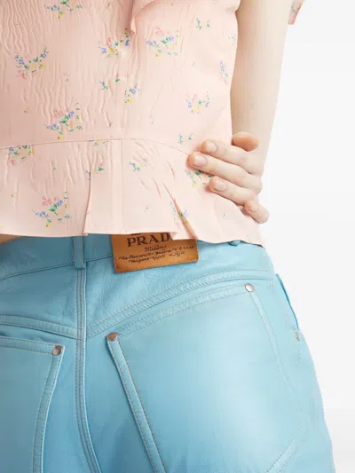 Prada Five-pocket Nappa Leather Pants