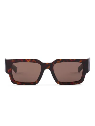 Prada 55mm Rectangular Sunglasses In Brown