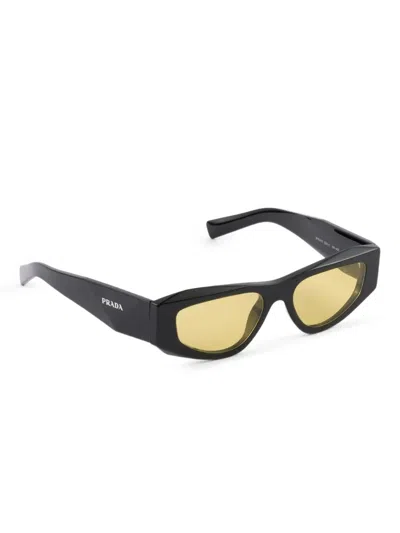Prada 0pr B19s Angular Black Acetate Sunglasses