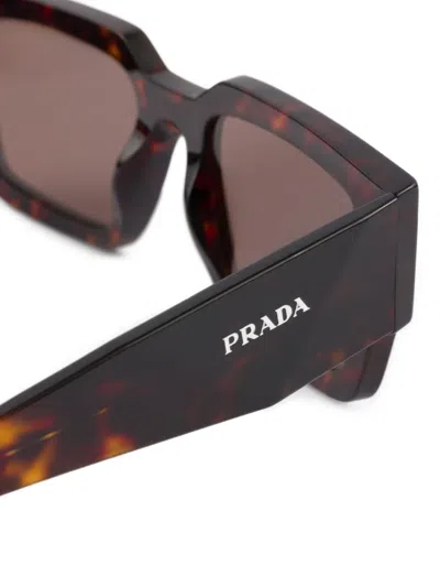 Prada 55mm Rectangular Sunglasses In Brown