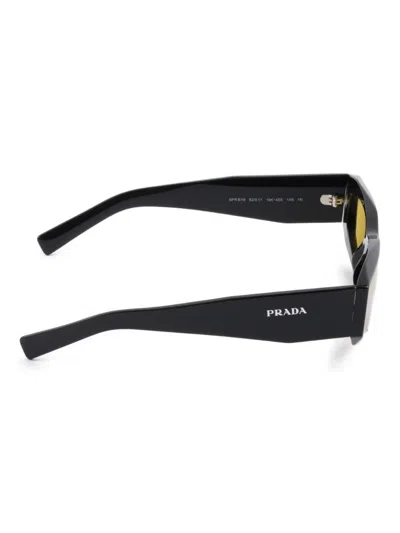 Prada 0pr B19s Angular Black Acetate Sunglasses
