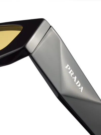 Prada 0pr B19s Angular Black Acetate Sunglasses