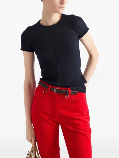 Prada Short Sleeve Cashmere Sweater