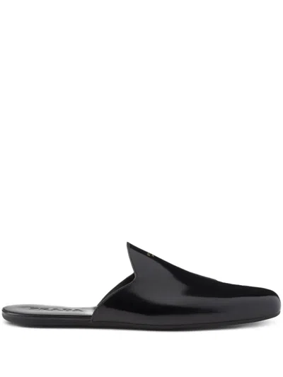 Prada Brushed Leather Slippers