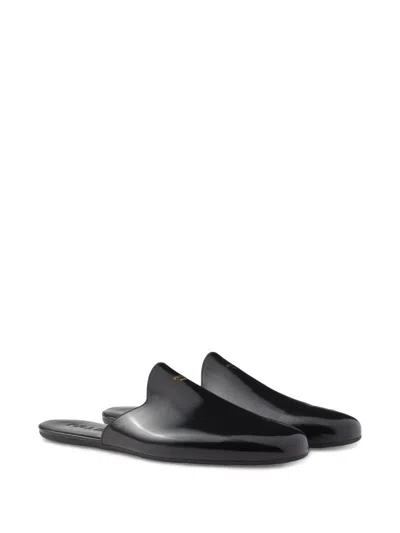 Prada Brushed Leather Slippers