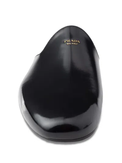 Prada Brushed Leather Slippers