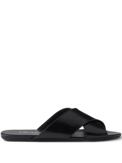 Prada Crisscross Slide Sandal