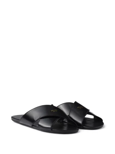Prada Crisscross Slide Sandal