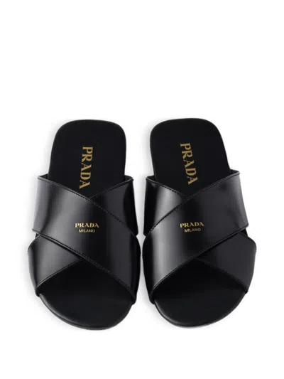 Prada Crisscross Slide Sandal