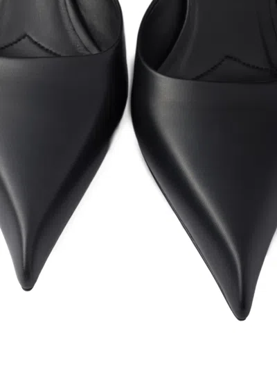 Prada Mule With Stiletto Heel And Pointed Toe In Black