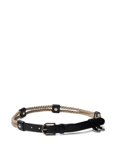 Prada Leather And Cord Belt