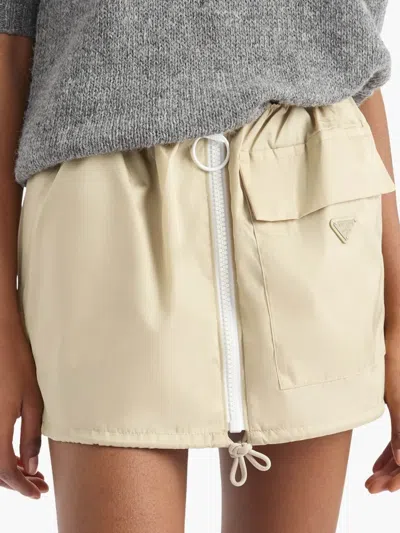 Prada Re-nylon Drawstring Mini Skirt