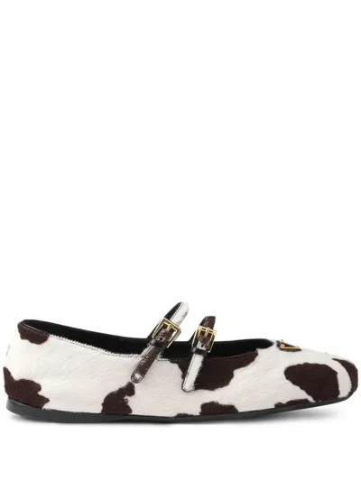 Prada Printed Leather Ballerinas