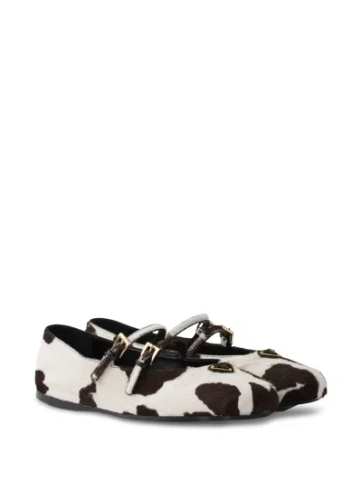 Prada Printed Leather Ballerinas