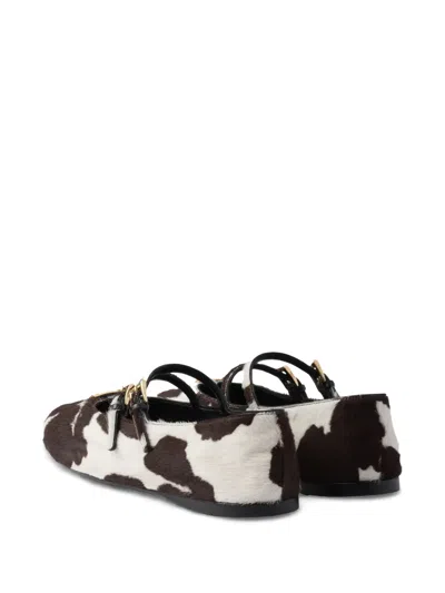 Prada Printed Leather Ballerinas