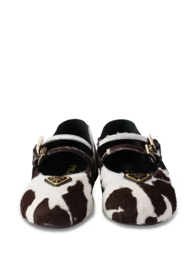 Prada Printed Leather Ballerinas