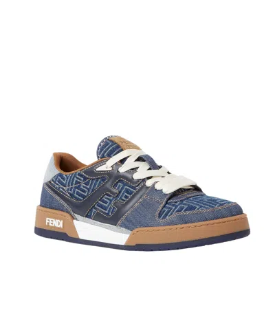 Fendi Match Jacquard Ff Sneaker Blue In Multi