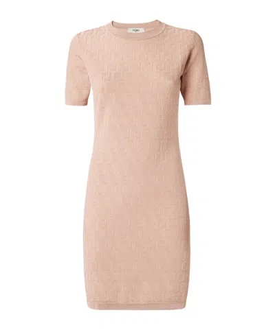Fendi Ff Jacquard Knitted Mini Dress