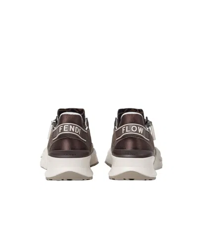 Fendi Flow Sneaker In Beige Nubuck In Brown