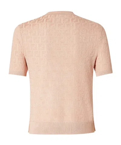 Fendi Woman Beige Tops In Pink
