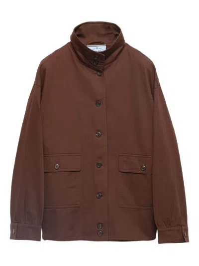 Prada Brown High Neck Jacket