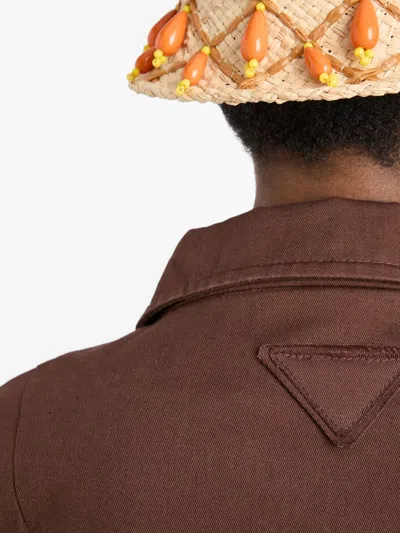 Prada Brown High Neck Jacket