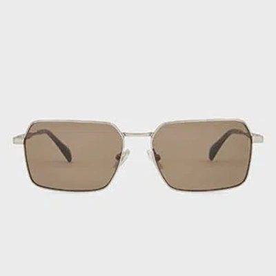 Paul Smith Matte Silver And Brown 'matheson' Sunglasses Multicolour