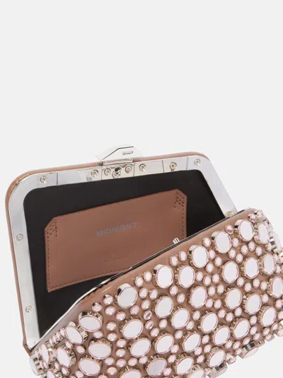 Attico Midnight Leather Clutch Circular Embellishments