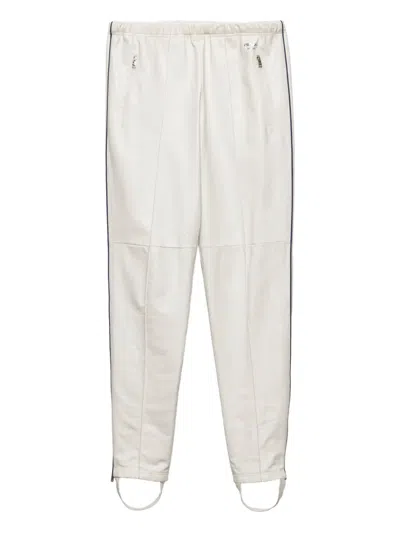 Prada Nappa Leather Joggers In White