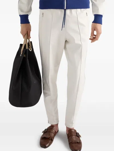 Prada Nappa Leather Joggers In White