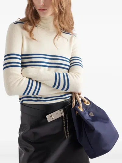 Prada Striped Wool Turtleneck Sweater
